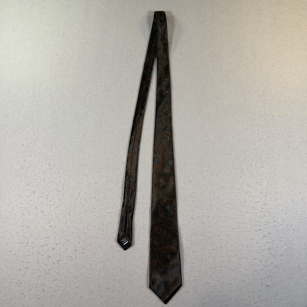 Vintage Oscar De La Renta Multicolor Paisley Couture Collection Tie 100% Silk US